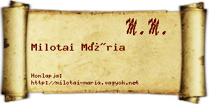 Milotai Mária névjegykártya